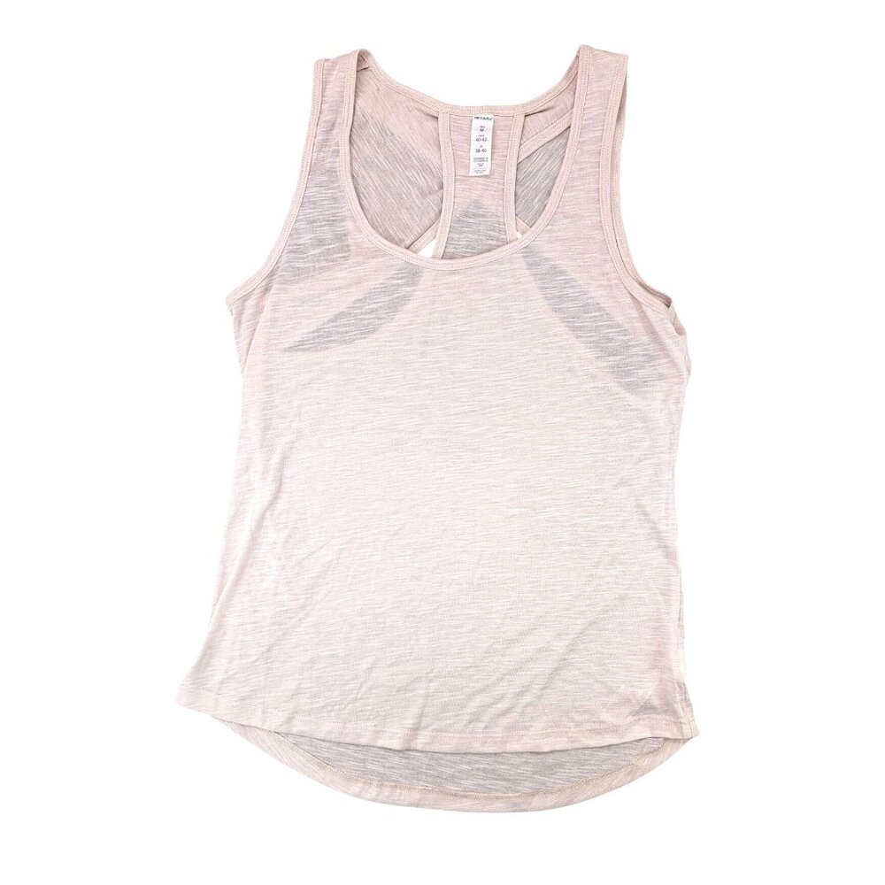 Marika Women Size Medium Wind Chime Racerback Tank Top High Low Hem Pink Tan New - Picture 1 of 7